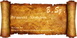 Brassai Szabina névjegykártya